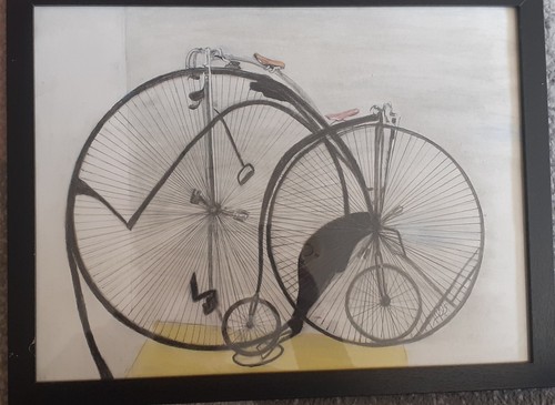 Penny farthing painting 40x50 - penny,