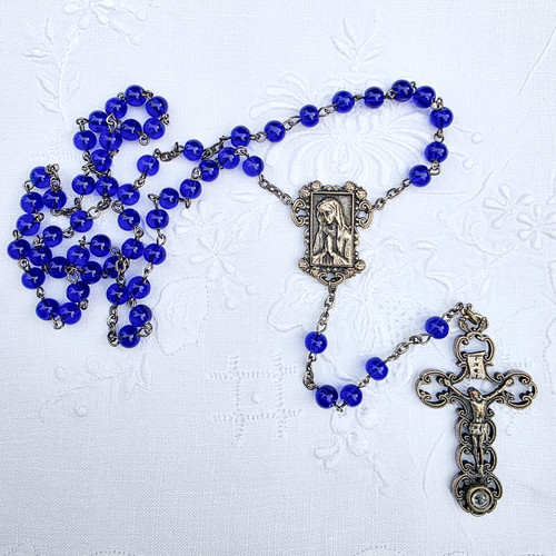 Vtg bernadette rosary - st,