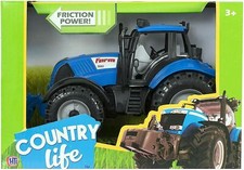 Country Life Large Friction Powered Farm Tractor Toys Kids Boys Toys Gift - BLUE