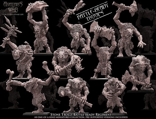 Stone trolls battle ready - stone,