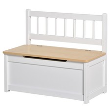 HOMCOM 2 In 1 Wooden Toy Box
