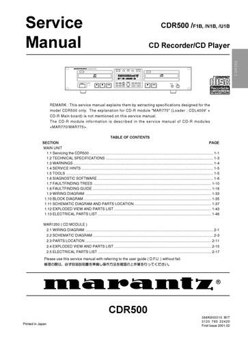 Service manual for - , marantz
