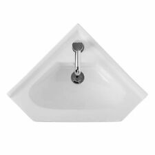 White Corner Cloakroom Vanity Unit & Basin with Soft Closing Doors