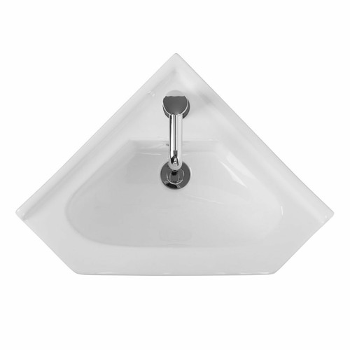 White corner cloakroom vanity - corner,