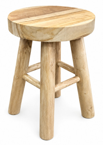 Rustic wooden stool - wooden,