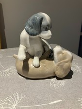 Lladro Nao - 2 Mischevious Puppies Playing 