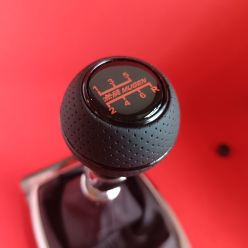 Black leather mugen 6sp shift - black,