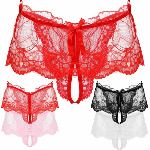 Men crotchless panties bow - crotchless,