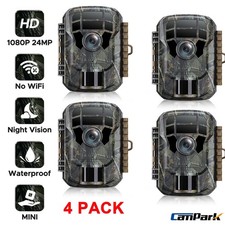 4*Campark Mini Wildlife Trail Camera 2K 36MP HD Hunting Game Motion Activated