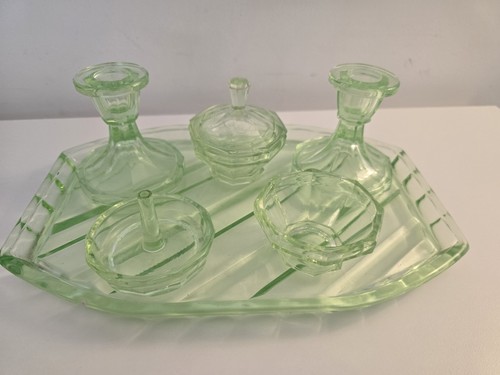 Vintage art deco green glass - vintage,