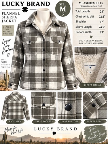 Lucky brand flannel sherpa - lucky,