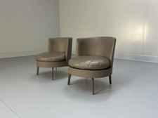 Flexform "Feel Good" Swivel Chair Armchairs - In Grey Leather