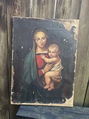 Antique madonna child - madonna,