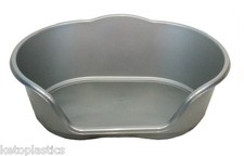 EXTRA LARGE XL PLASTIC SILVER / GREY DOG / CAT / PET BED, BASKET - HEAVY DUTY