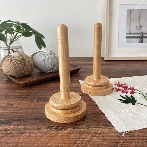 Wooden yarn holder rotatable - yarn,