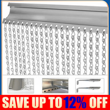 Aluminium Door Fly Screen Metal Chain Curtain Insect Pest Blinds 215cmx90cm NEW~