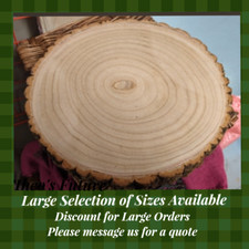 Natural Wood Log Slice Tree Bark Rustic Wedding Table Centerpiece Cake Stand
