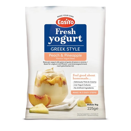 Easiyo peach and - and, pineapple