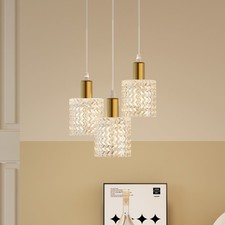 3 lights Glass Pendant Light Ceiling Hanging Light Indoor Decor For Bedroom 