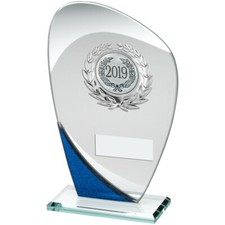 Rounded Glass Blue Trim trophy
