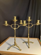 candelabras. antique,Brass, Made In England, Circa Late 19th Century.