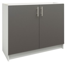 JD Greta Kitchen Base Unit Fixed Height 1000mm Storage Cabinet – Dark Grey Matt