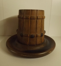 Vintage wooden barrel pot