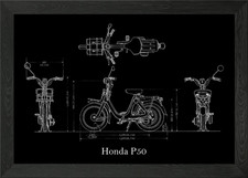 Honda P50 Blueprint Framed