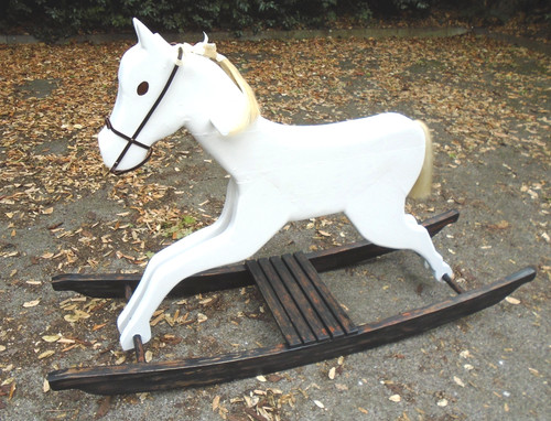 Large white hand made rocking
