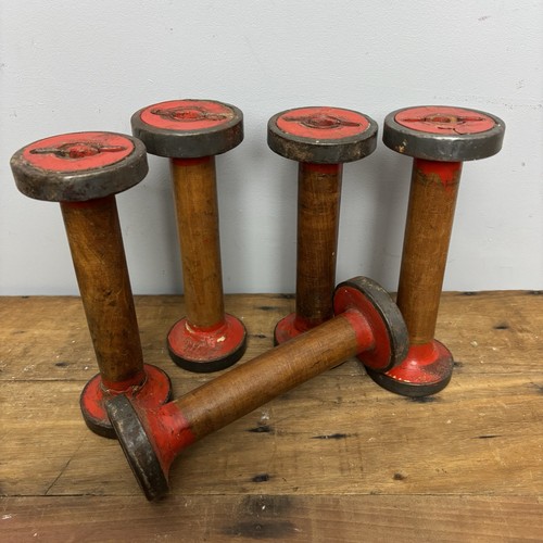 Rustic wooden bobbins - 5x,