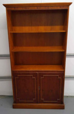 BRADLEY FURNITURE ENGLAND YEW WOOD OPEN LIBRARY BOOKCASE CUPBOARD BASE