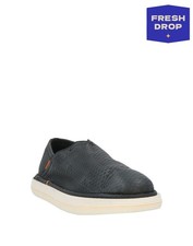 RRP €320 BARRACUDA Leather Slip On Shoes US9 UK6 EU39 Black Openwork Panel