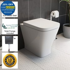 Back To Wall BTW Toilet Pan Soft Close Seat Concealed Cistern Dual Flush Button