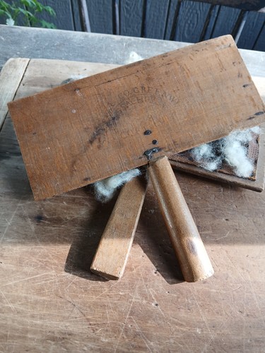 Pair vintage wool carders - pair, carders.