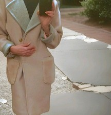 ACTORS Pink Coat Jacket Overcoat 100% Wool , Rabbit Pockets Collar RRP£129 Rare