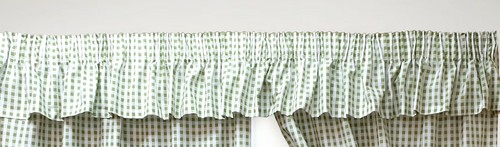 Gingham check sage curtains - gingham,