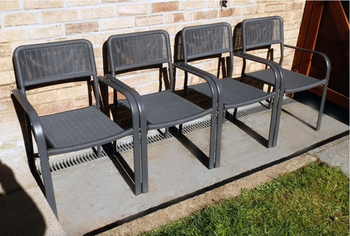 Metal garden dining chairs - metal,