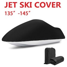 Jet Ski Cover Waterproof Anti-UV 135''-145'' Black for Yamaha WaveRunner FX SVHO
