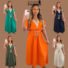 Womens Embroidered Trim Maxi