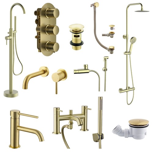 Brushed brass modern round - brass,