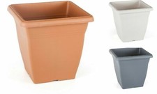 Plastic Square Planter Flower Plant Pots - 6 Sizes 3 Colours Sets of 2,3 & 5