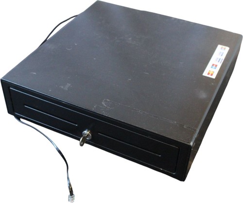 Black cash register till - black,