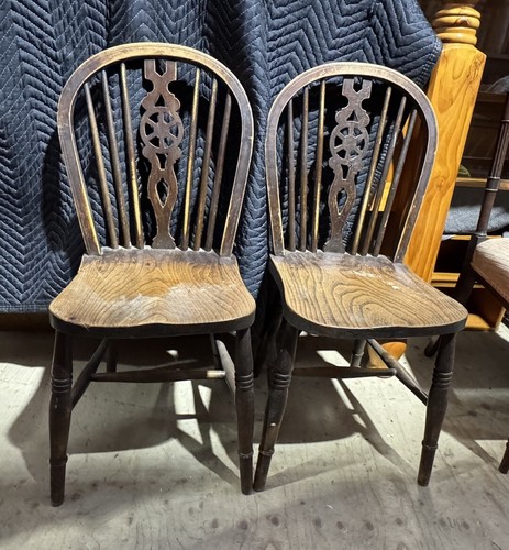 Pair vintage wheel back - pair, of