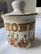 honey pot with lid, pottery