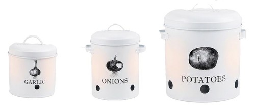 White canisters potato - white,