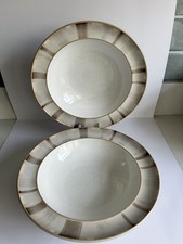 2 x Denby Truffle Layers Rimmed Soup / Pasta 9" Wide Set. Used. Small chip  