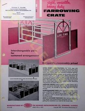 Vintage Farm BrochureLife Time Farrowing Crate 1965 Form 665