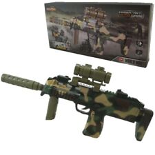 KIDS MP7 Camo SNIPER RIFLE TOY GUN LIGHTS SOUND VIBRATION BOYS ARMY SOLDIER