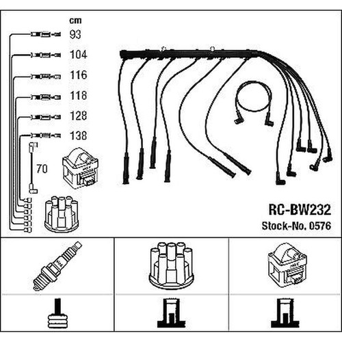0576 ngk ignition cable - 0576, kit