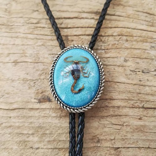 Blue scorpion bolo tie - scorpion, wedding